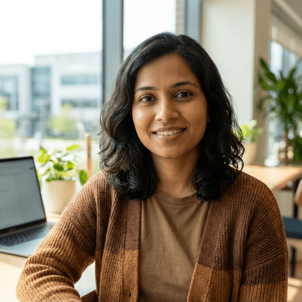 Priya Patel smiling in a professional setting
